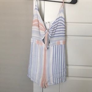 Striped Cut-Out Romper